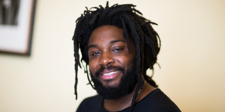 Jason Reynolds at the Lit.Cologne literature festival in Cologne, Germany